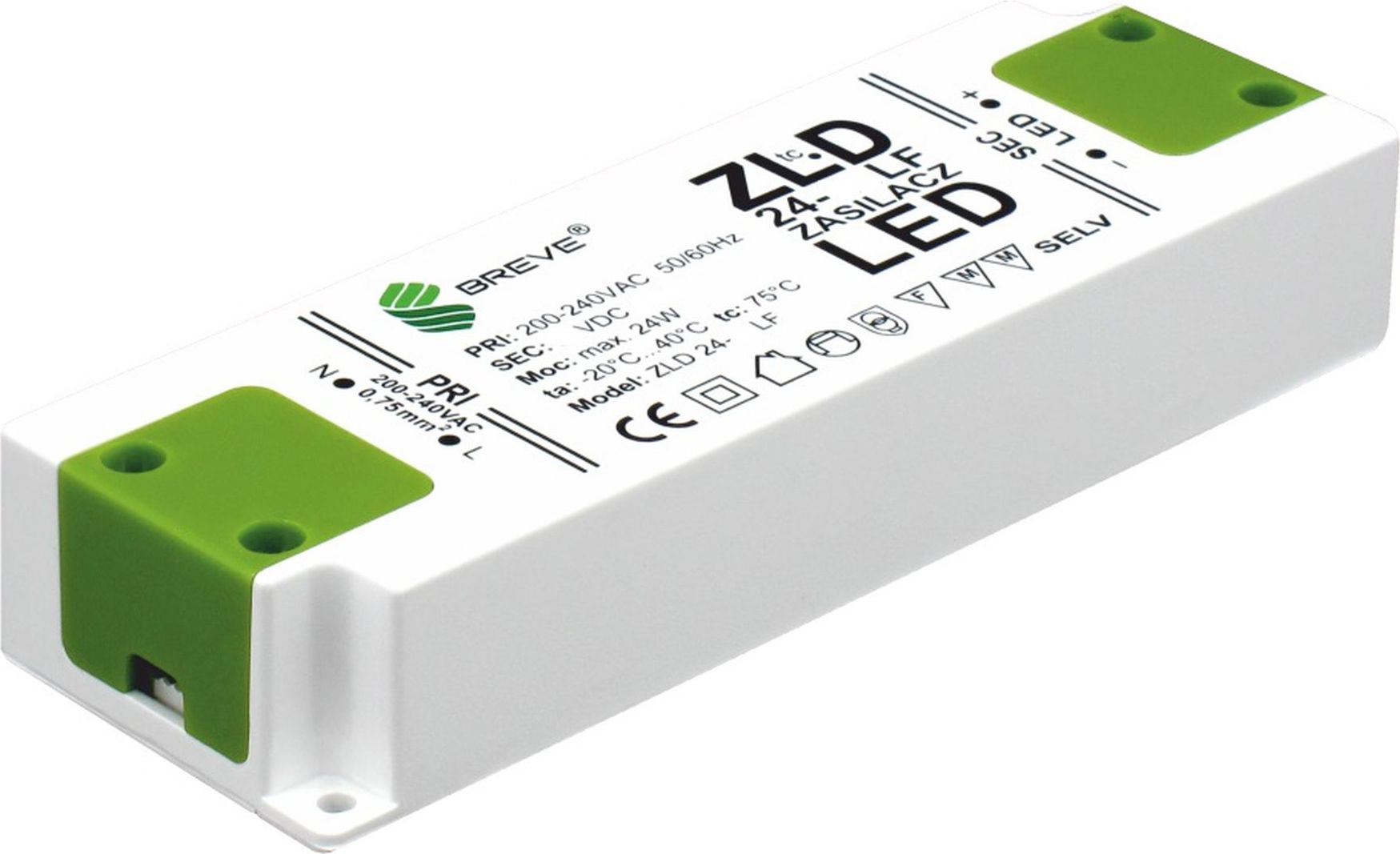 BREVE Zasilacz LED 12V DC 24W ZLD 24-12LF 2,0A (19712-9024)