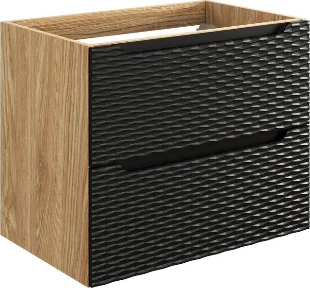 Comad Szafka pod umywalkę OCEAN BLACK 82-70-2S 70cm dąb olejowany/czarna COMAD