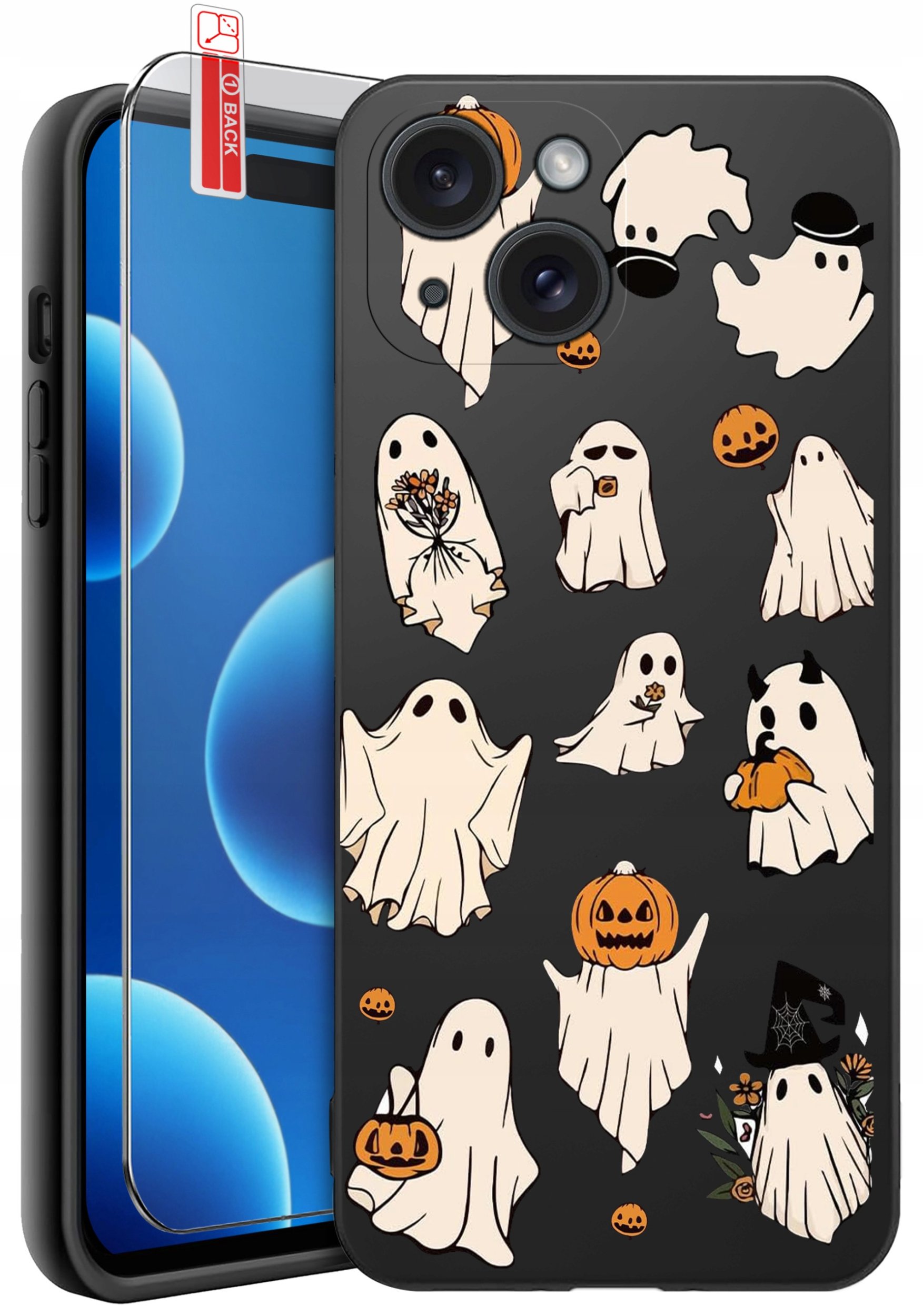 ETUI do iPhone 15 | WZORY | SILIKONOWE MATT CASE + SZKŁO 9H