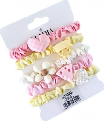Gumki - frotki do włosów typu "scrunchie" (G127) - 1op.-5szt