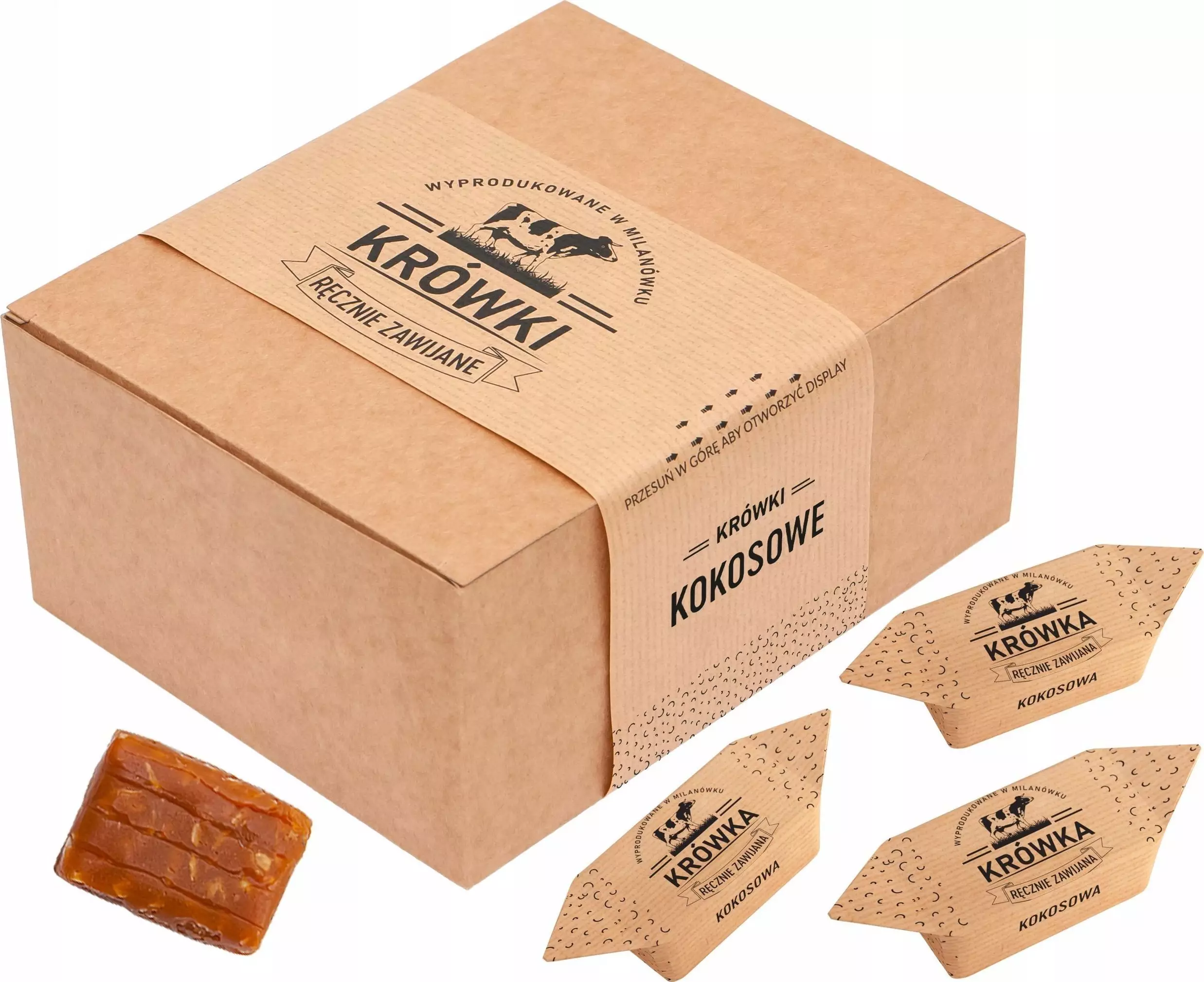 B&B Słodycze z Pomysłem Krówki ciągutki kokosowe w pudełku 1kg