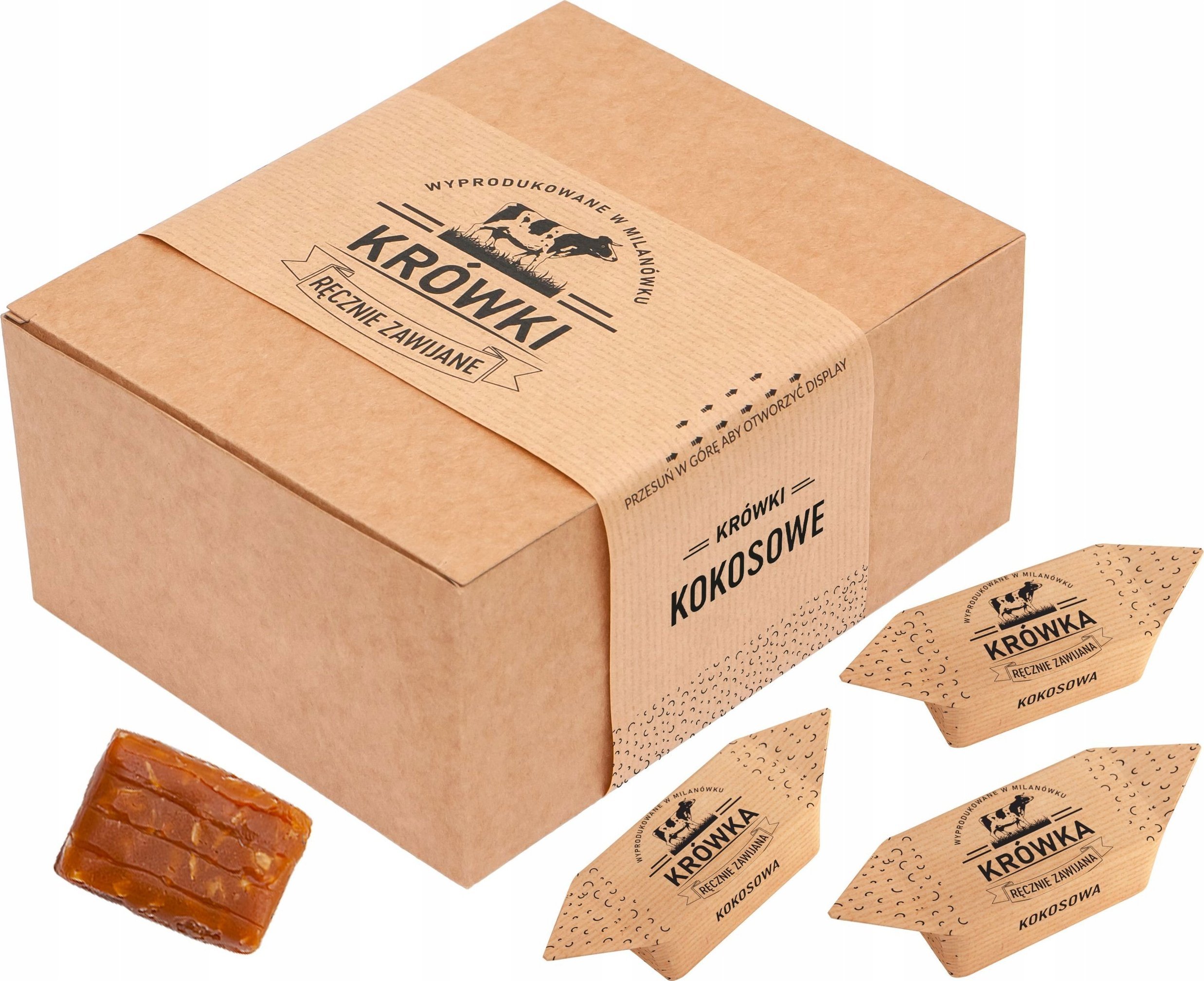 B&B Słodycze z Pomysłem Krówki ciągutki kokosowe w pudełku 1kg