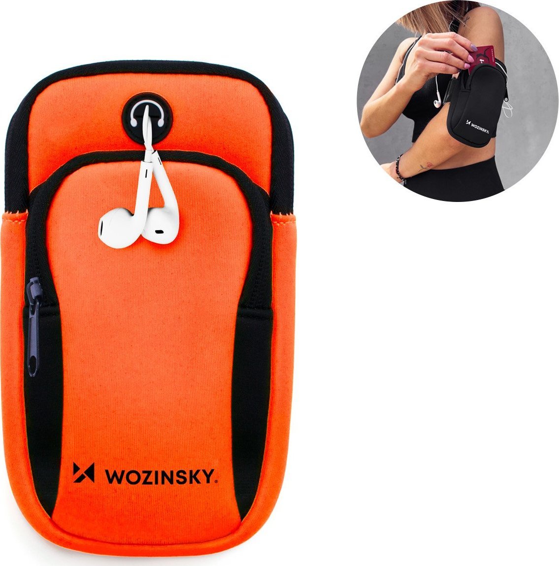 Wozinsky Opaska na telefon do biegania armband pomarańczowa Opaska na telefon do biegania armband pomarańczowa