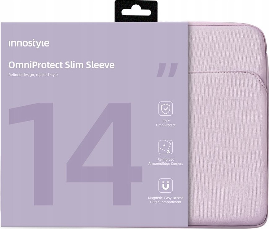 Etui Innostyle INNOSTYLE TORBA NA LAPTOPA 14" WODOODPORNA ETUI OMNIPROTECT SLIM FIOLETOWA