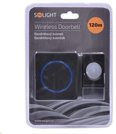 Solight bezprzewodowy dzwonek zasilany z sieci czarny 120m 674998
