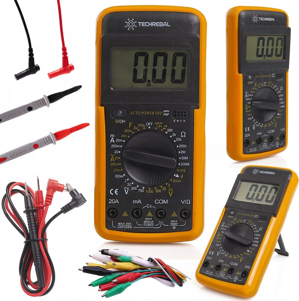 Profesjonalny Miernik Prądu Multimetr Cyfrowy Elektryczny Tester + Bateria