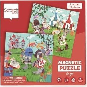 Puzzle magnetyczne 20x2 + książka Rycerze