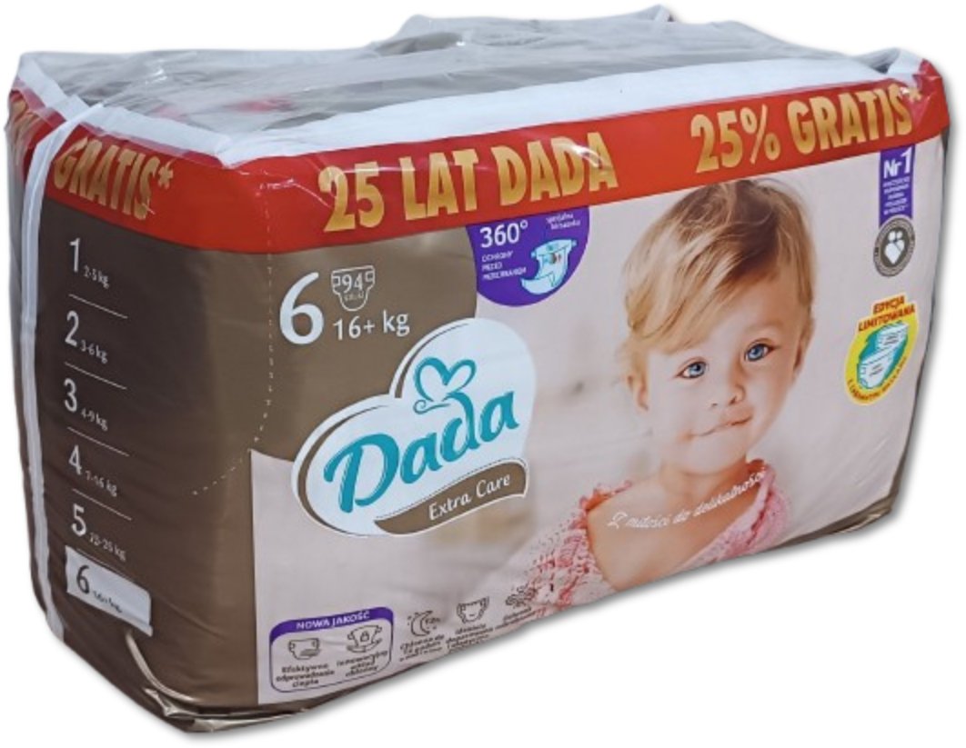 Dada Pieluchy Extra Care 6 BAG 16kg+ 94szt.