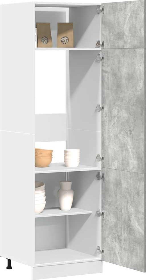 vidaXL Szafka na lodówkę, szarość betonu, 60x57x207 cm