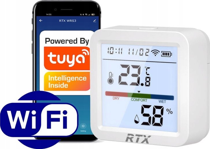 Czujnik Sensor Temperatury i Wilgotności LCD WiFi Tuya