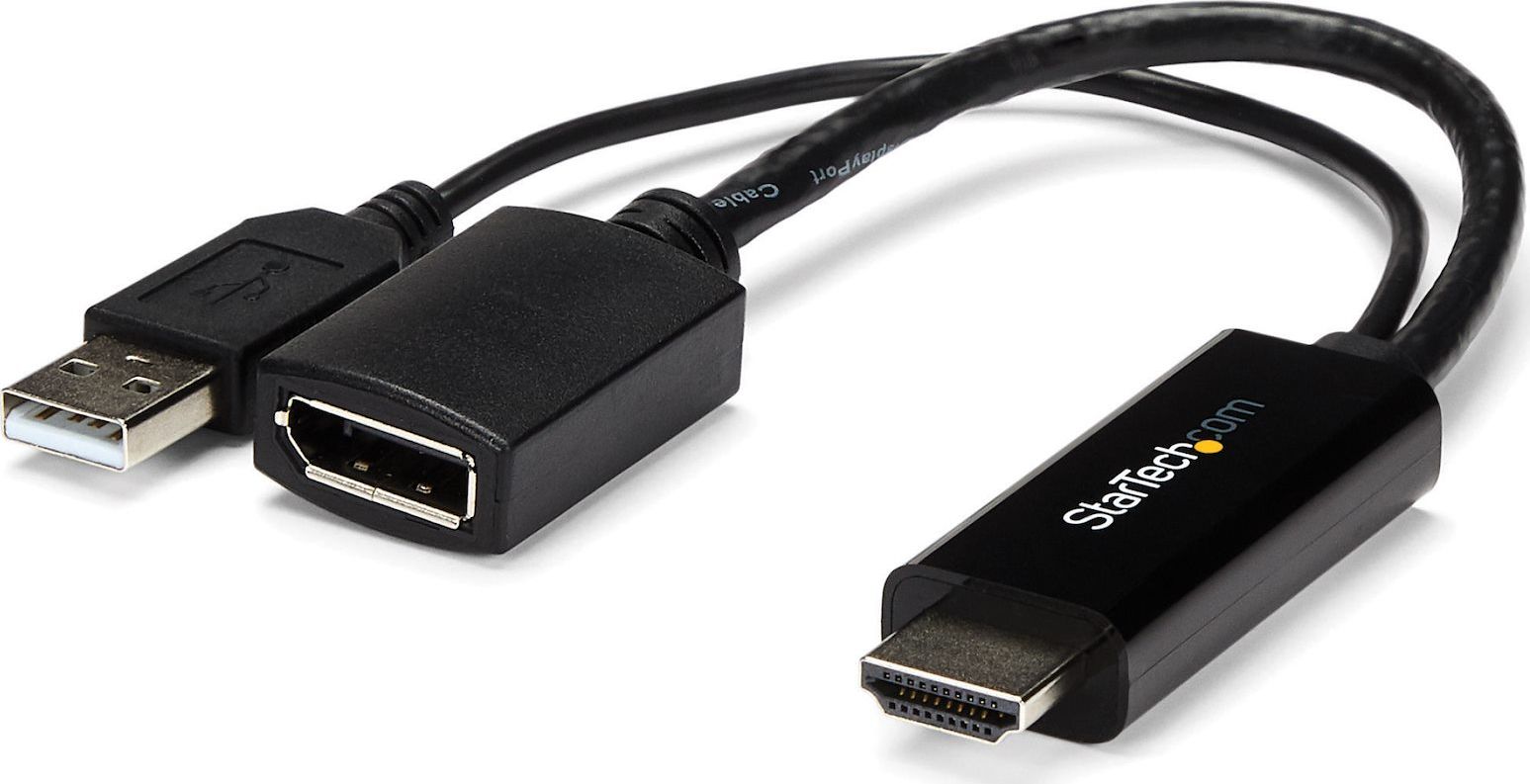 Adapter AV StarTech HDMI - DisplayPort + USB-A czarny (HD2DP)
