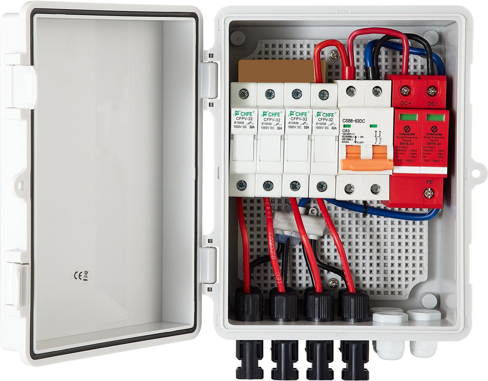Rozdzielnia skrzynka fotowoltaika obudowa 15 A 500 V 4 obwody