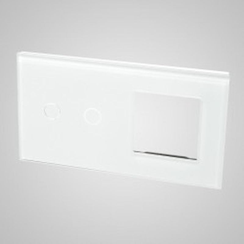 ELS Elektrotechnika TouchMe Duży panel szklany, 1 x łącznik podwójny, 1 x ramka, biały TM702728W