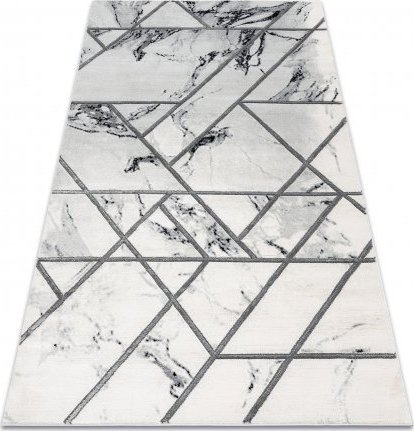 Dywany Łuszczów Dywan EMERALD ekskluzywny 0085 glamour, stylowy marmur, geometryczny biały / srebrny , 240x330 cm