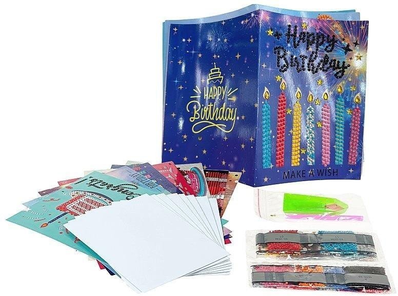 Kartka urodzinowa DIY wyklejanka 8 kart + koperty