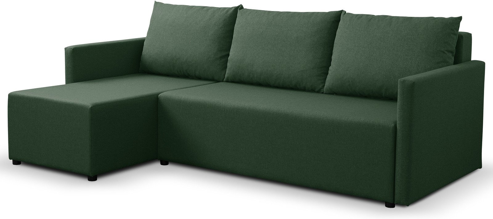 Narożnik Solid w tkaninie Faro z funkcją spania i pojemnikiem na pościel