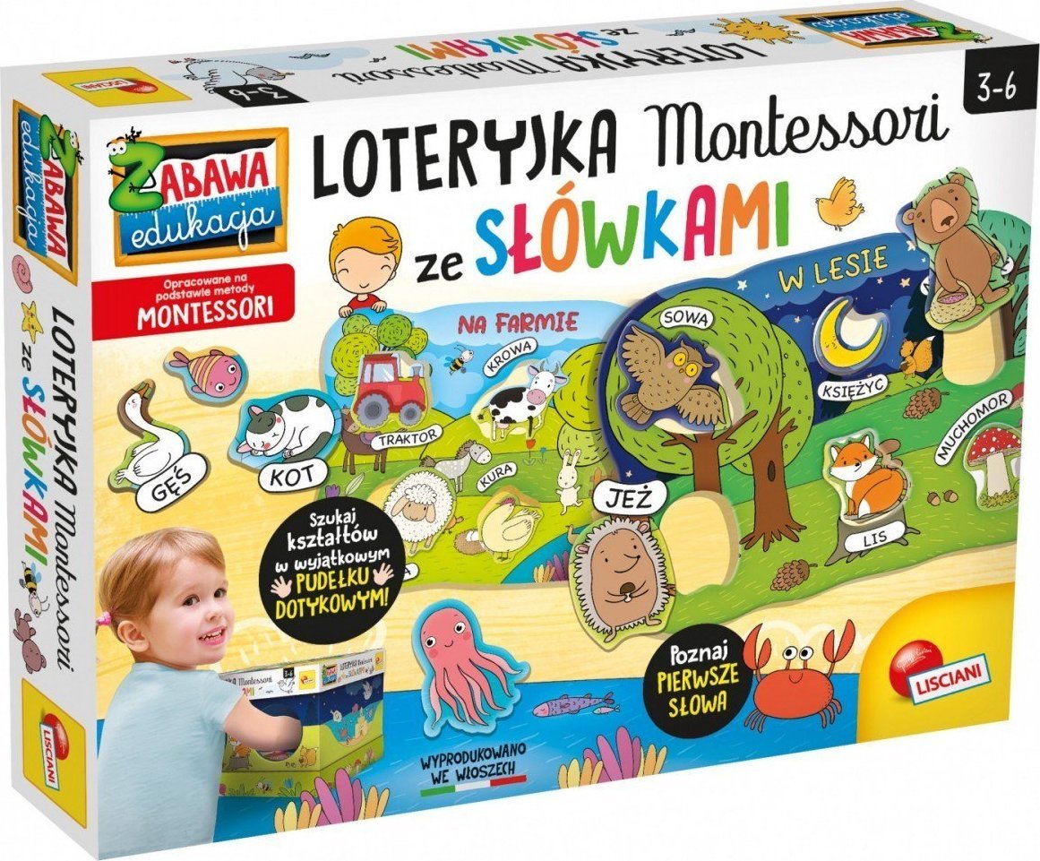 Lisciani LISCIANI MONTESSORI LOTERYJKA ZE SŁÓWKAMI MONTESSORI