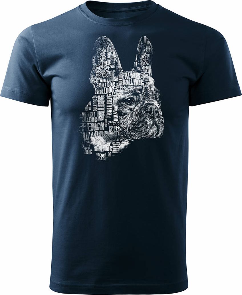 Topslang Koszulka z psem buldogiem francuskim buldog francuski męska granatowa REGULAR M