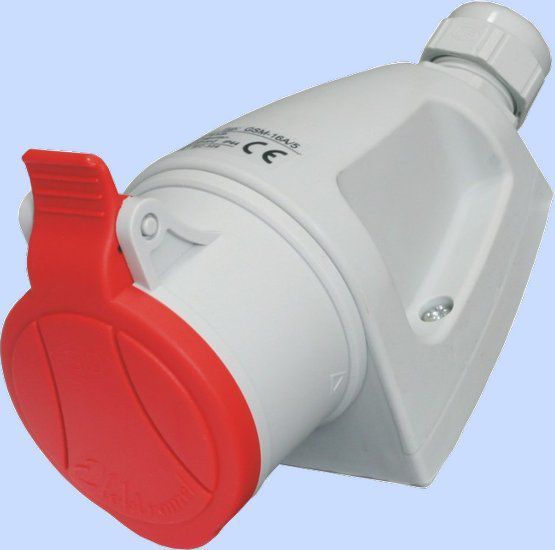 Elektromet Gniazdo stałe MINI z dławikiem czerwone GSM 5P 16A 400V (921860)