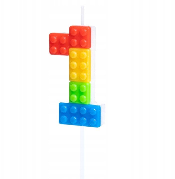 Świeczka Urodzinowa Na Tort / KLOCKI / Świeczki na Urodziny / CYFRA 1