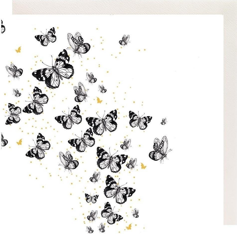 Clear Creation Karnet Złocony kwadrat CL3803_BL Motyle