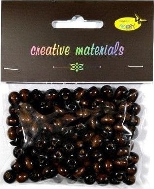 Koraliki drewniane ciemny brąz 9mm ok 26g