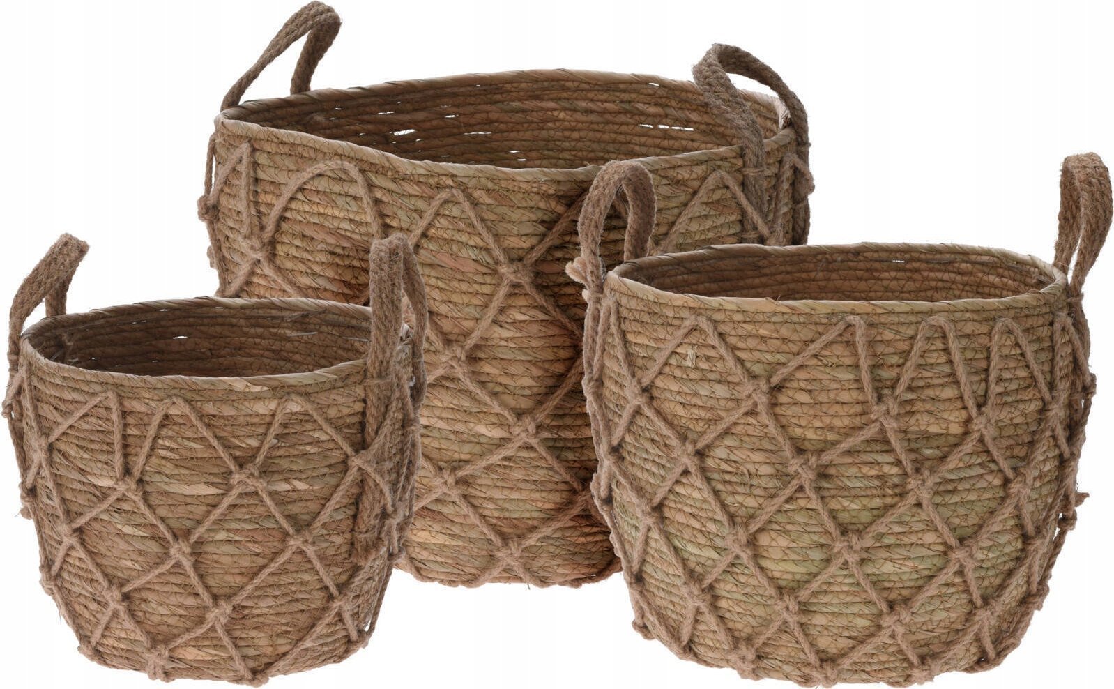 Home Styling Collection Kosze do przechowywania z uchwytami, wierzba i rattan, 3 sztuk