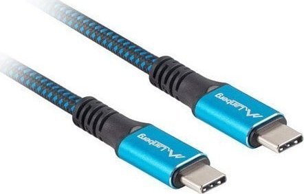 Kabel USB Lanberg USB-C - USB-C 0.5 m czarny-niebieski (CA-CMCM-45CU-0005-BK)