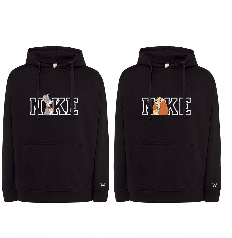 BLUZY DLA PAR Z HAFTEM NA DZIEŃ KOBIET ZAKOCHANY KUNDEL INICJAŁY 2 SZT