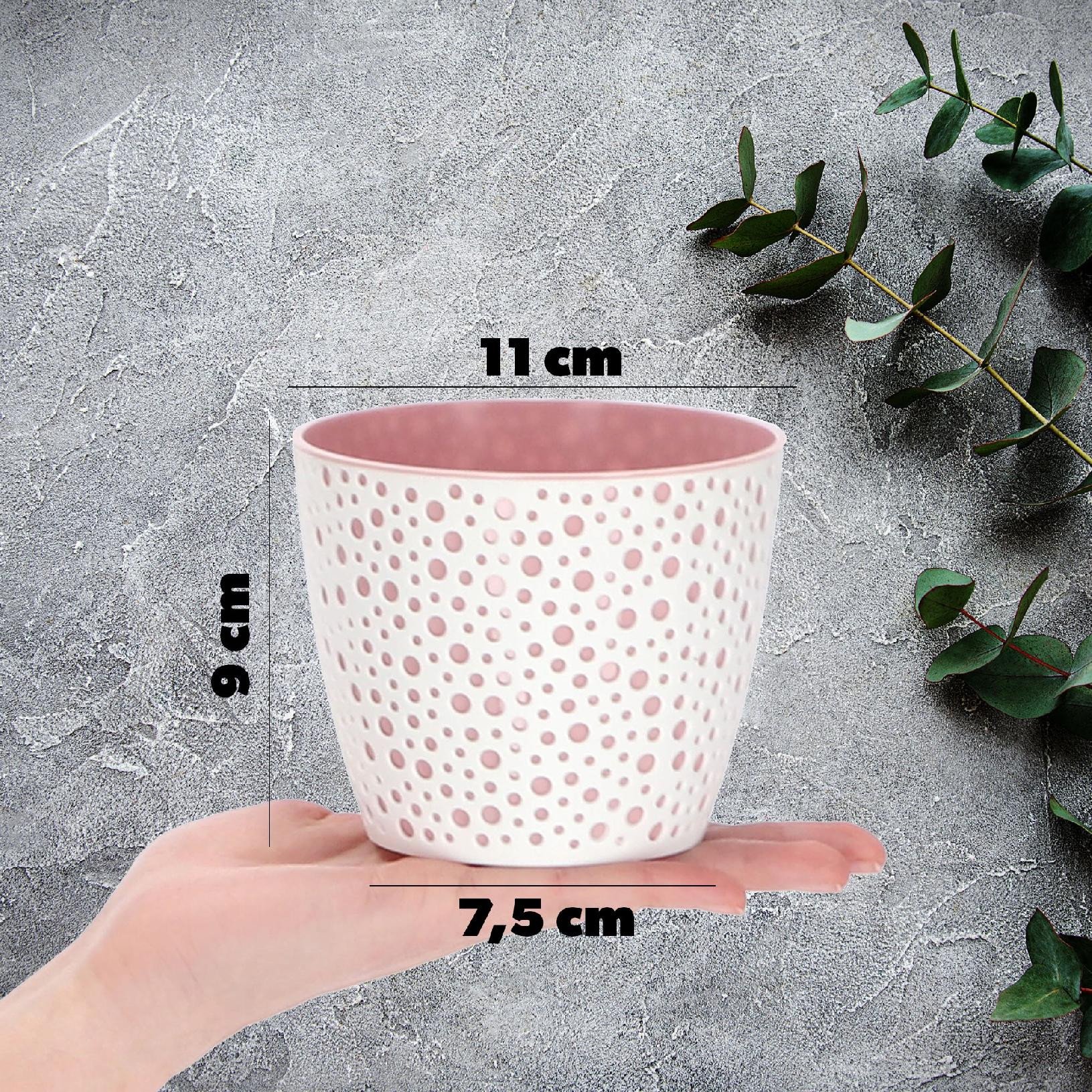 KADAX Doniczka Osłonka Okrągła Na Kwiaty Różowa 11cm