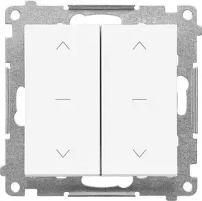 Kontakt-Simon Łącznik roletowy Kontakt-Simon 55 TZW2.01/111 podwójny trójpozycyjny 1-0-2 moduł 10 A, 250V~, szybkozłącza biały mat