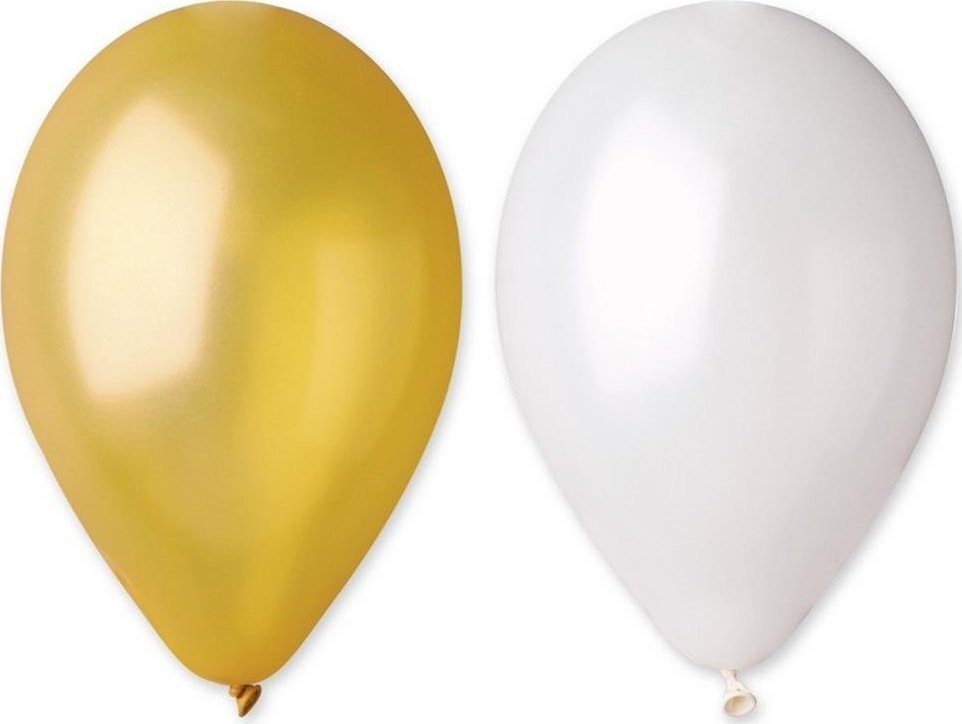 GoDan Balony metaliczne złote i perłowe MIX 50szt