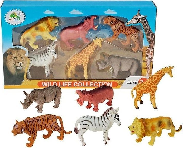 Zestaw 6 dzikich zwierząt12cm