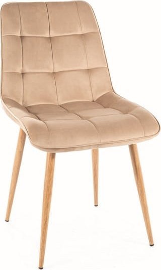 Signal Krzesło CHIC D VELVET beżowe/dąb SIGNAL