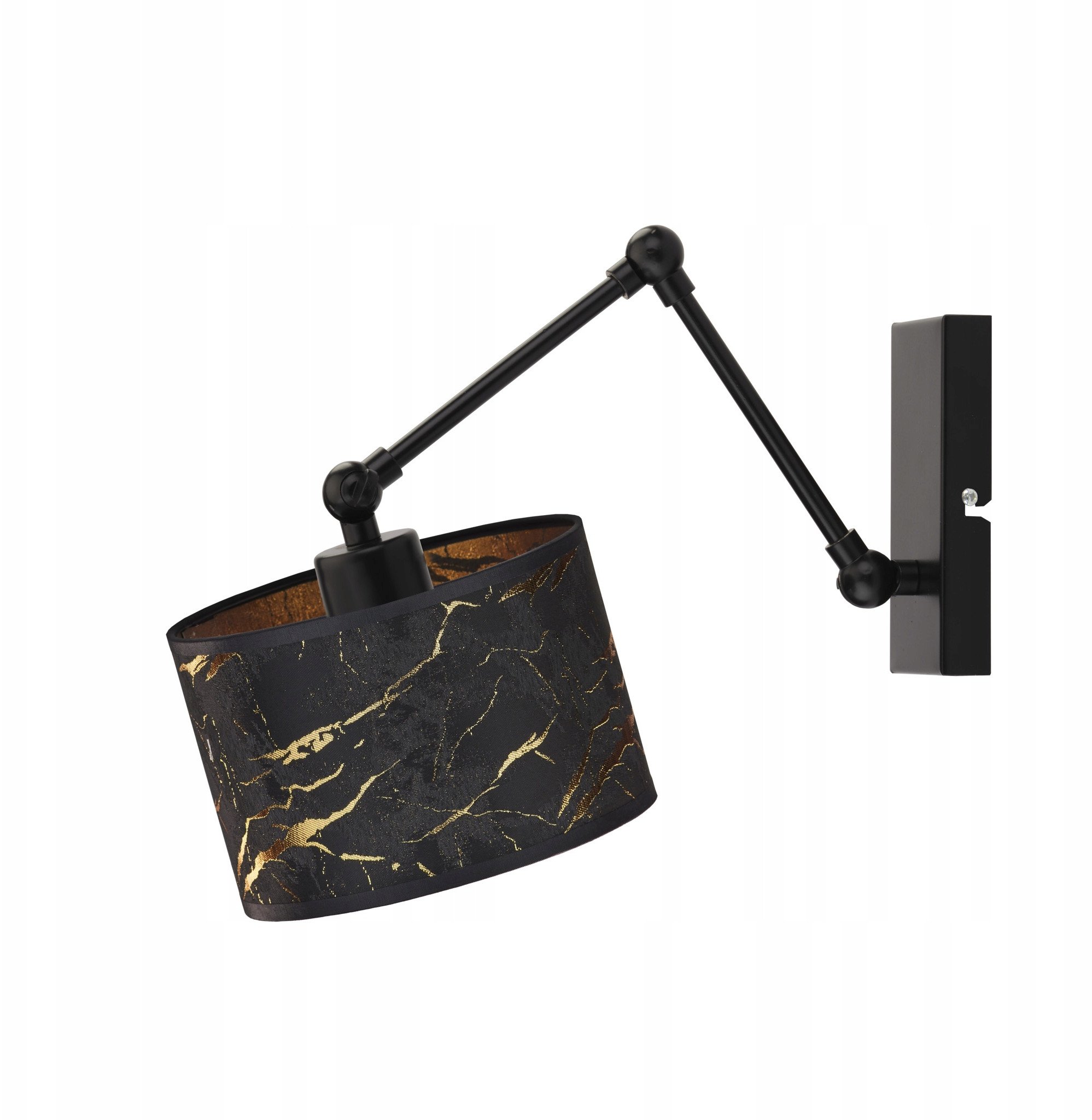 Funkcjonalna lampa ścienna z regulacją kąta padania światła TULON MARMUR czarna lampa ścienna loft