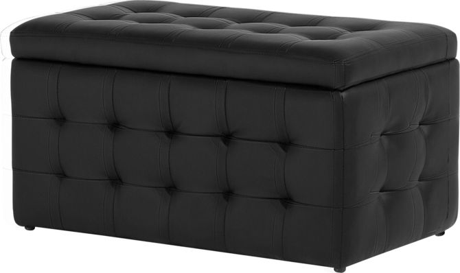 Beliani Puf ze schowkiem ekoskóra czarny MICHIGAN