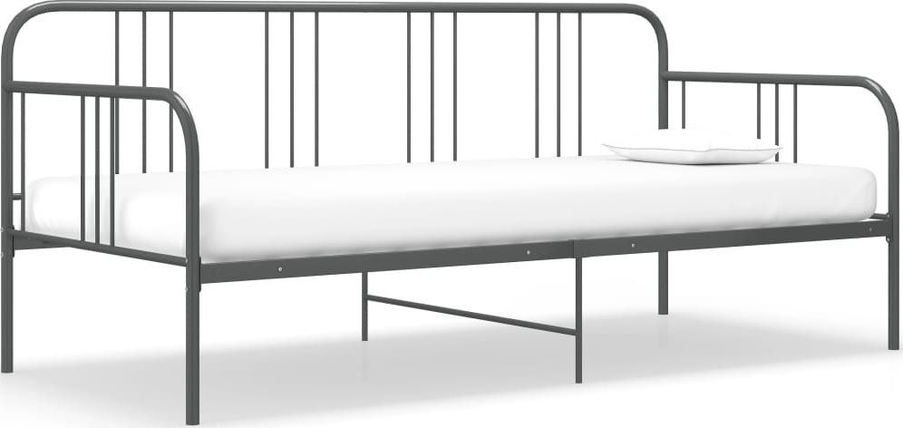 vidaXL Rama sofy, szara, metalowa, 90x200 cm