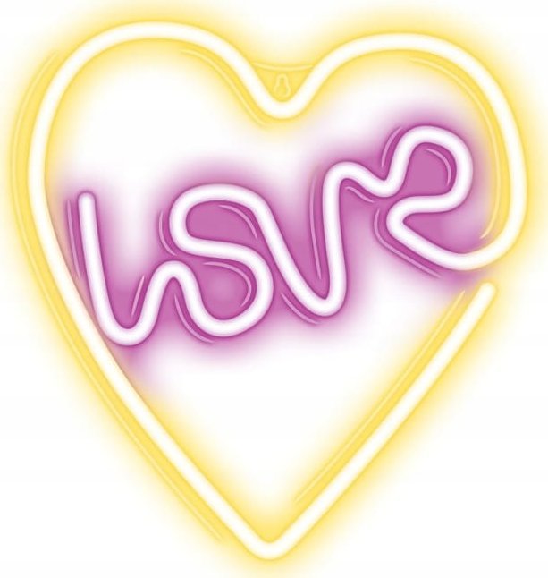Forever Light Neon LED Love w sercu ścienny 25x2x27,5cm na USB