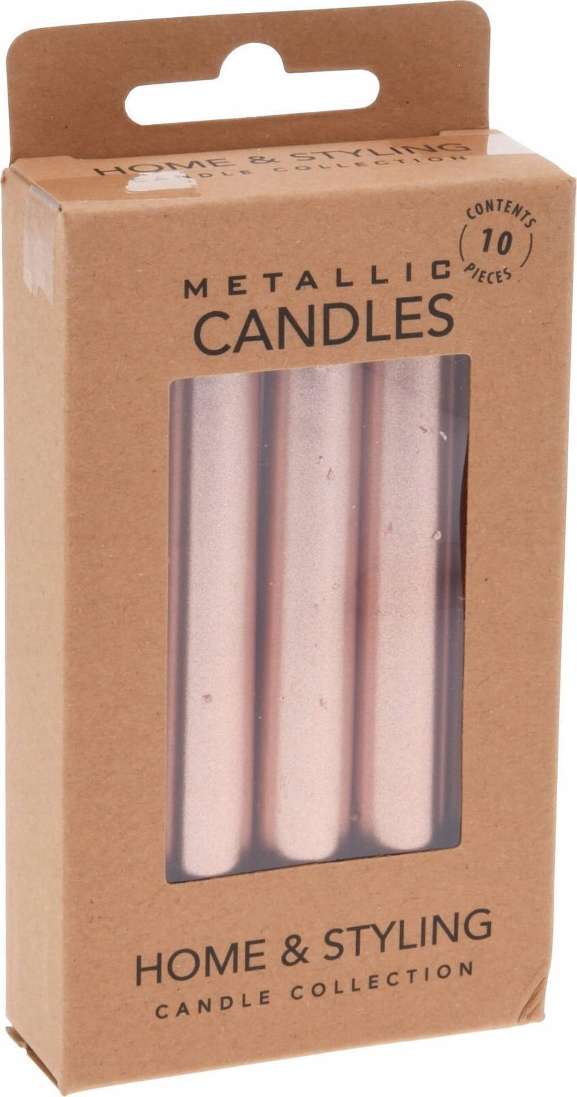 Home Styling Collection Metaliczne świece stołowe z parafiny, 10 cm