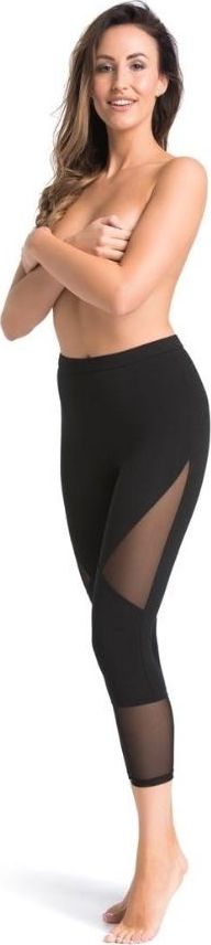 Teyli Legginsy bawełniane z siateczką Tina czarne S Czarny