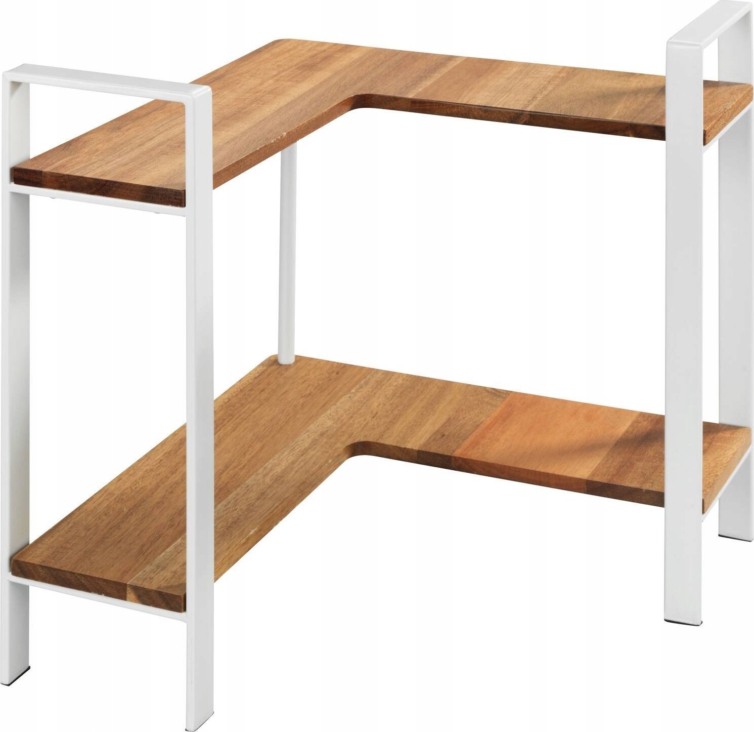 Wenko Narożna, dwupoziomowa półka kuchenna na blat LOUISA, drewno akacji