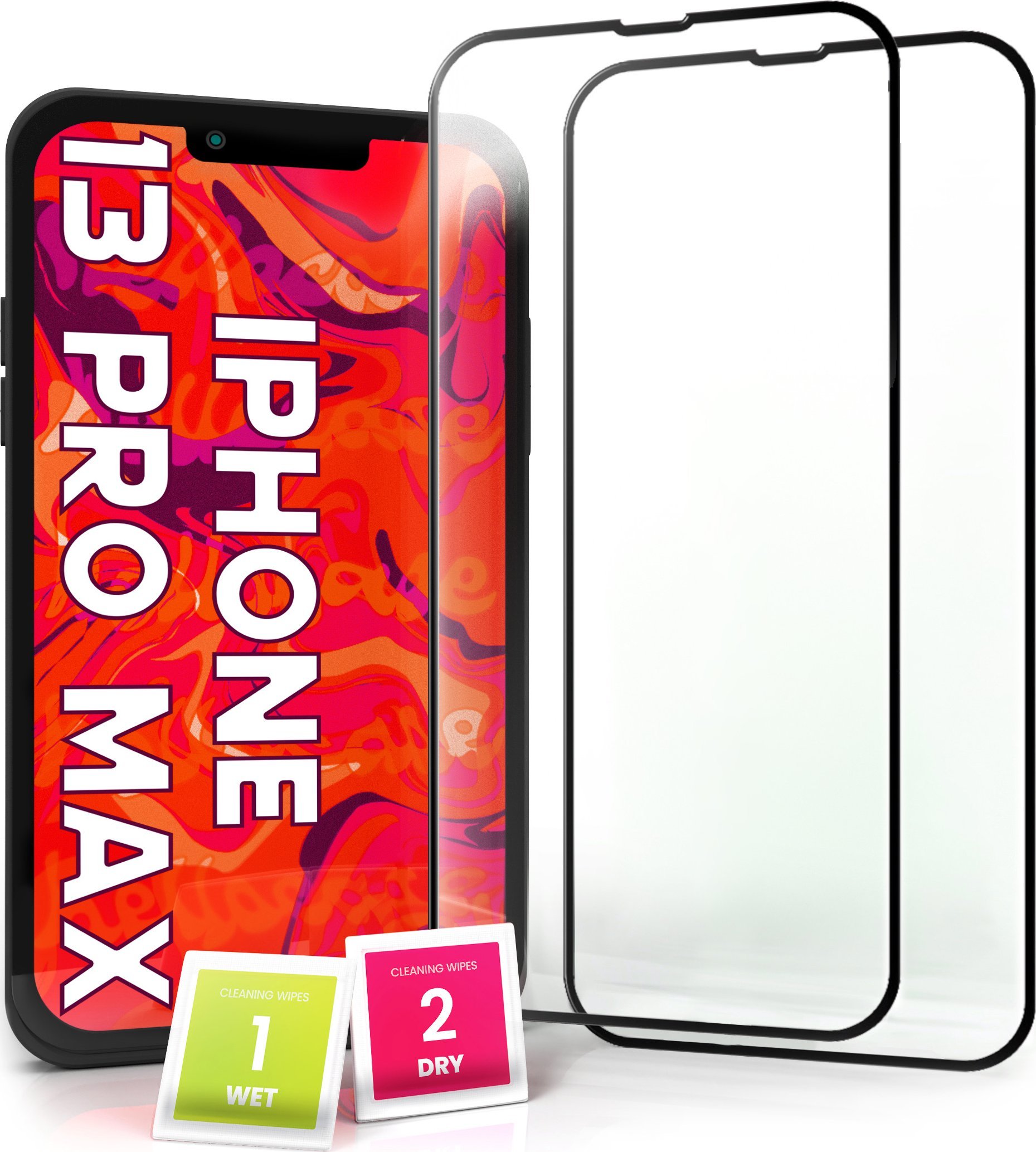Hello Case 2-pak Szkło Hartowane do iPhone 13 Pro Max Ochronne Pełne Na cały ekran 5D
