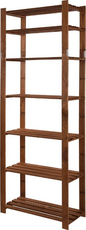 Wamar-Sosenka Regał na książki drewniany B30R 220x80x38 7 półek Brązowy