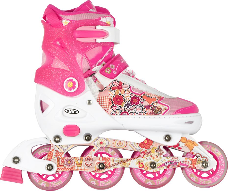 Rolki Worker Flery rekreacyjne regulowane różowe r. 37-40