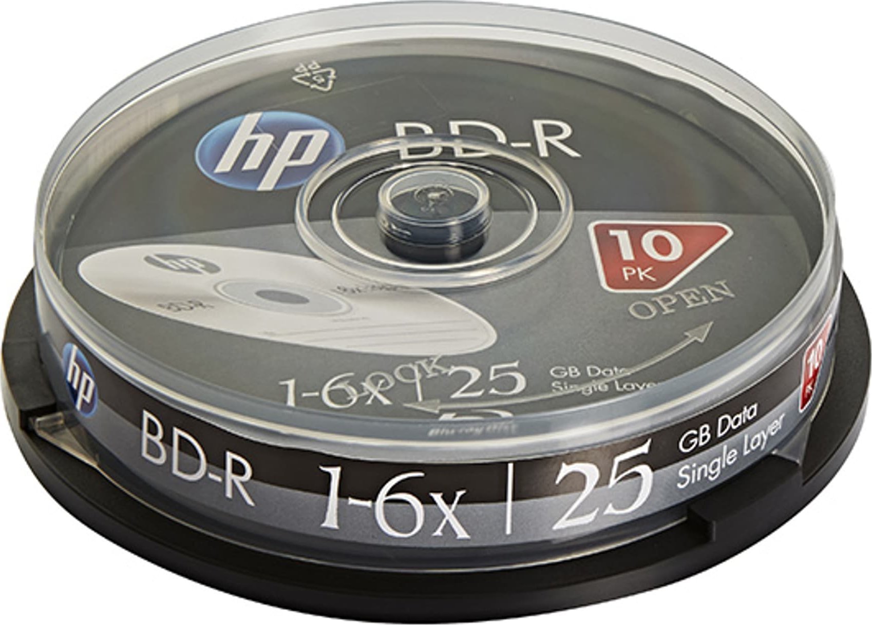 HP HP BD-R, Single Layer 25GB, Standard, cake box, BRE00071-3, 69321, 6x, 10-pack, do archiwizacji danych