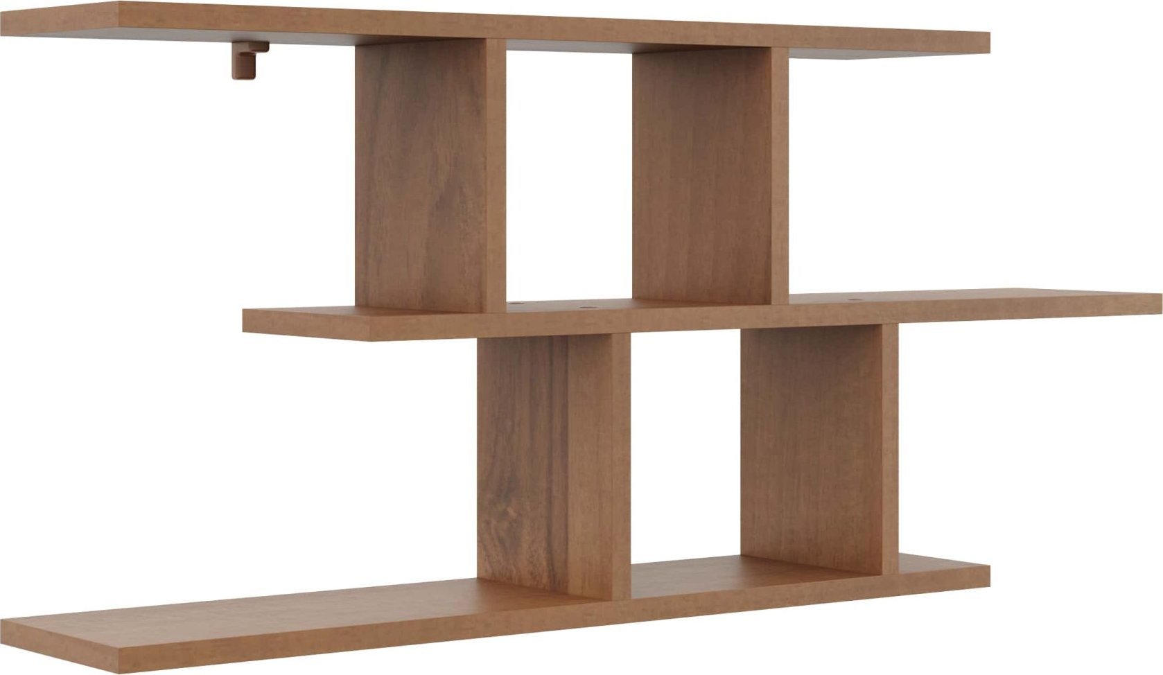 Tyletegotu Półka wisząca, asymetryczne przegrody, 100x18x45 cm, orzech, mat