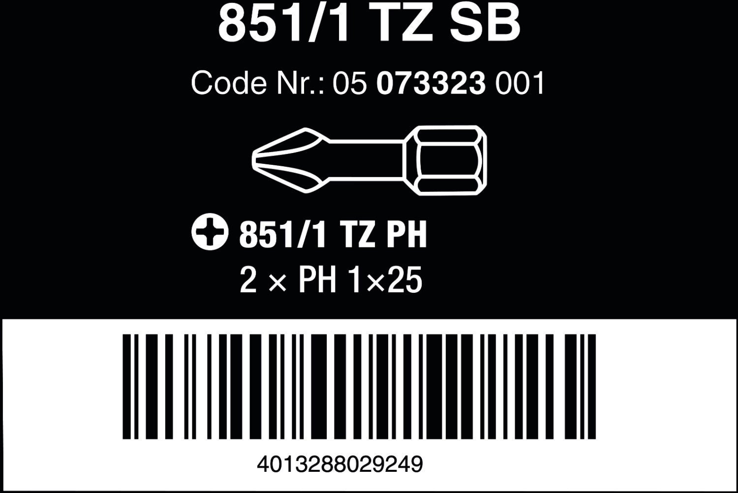 SCREWDRIVER BIT WERA TORSION 2PCS PH1X25