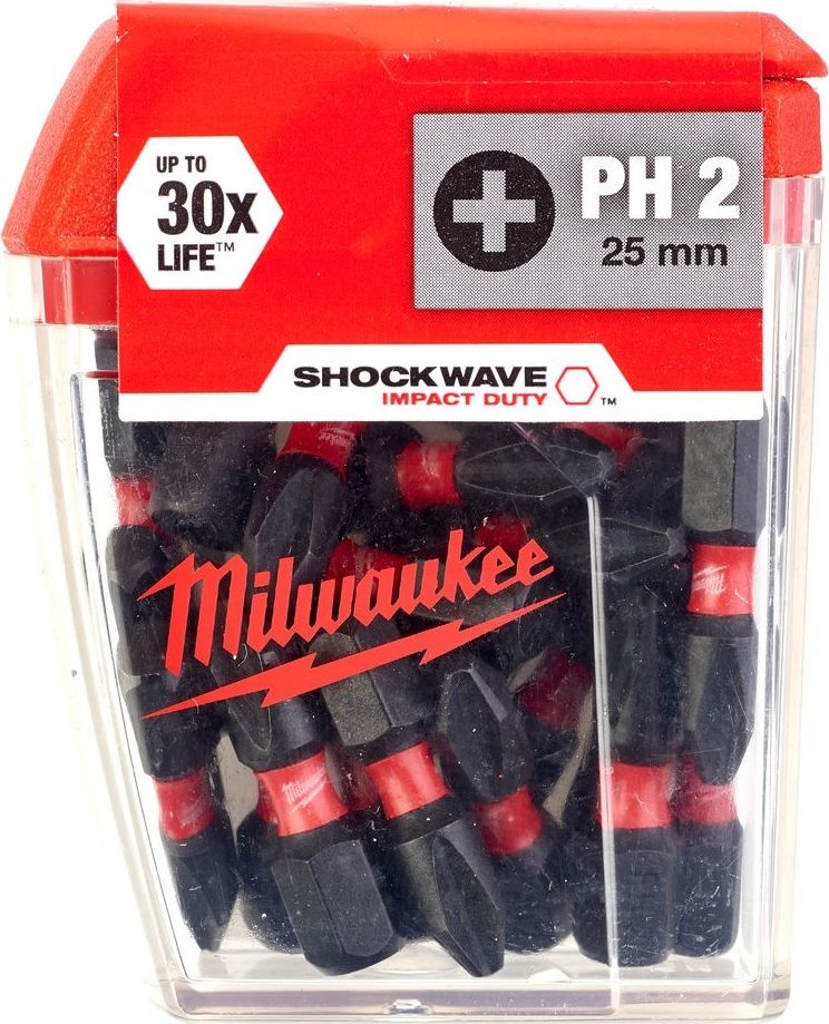 Milwaukee Zestaw bitów Milwaukee Shockwave CD PH2 (25 sztuk)