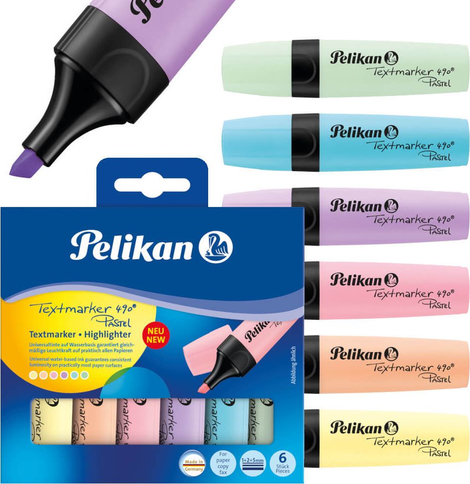 Pelikan Zakreślacz 490 Pastell etui, 6 kolorów
