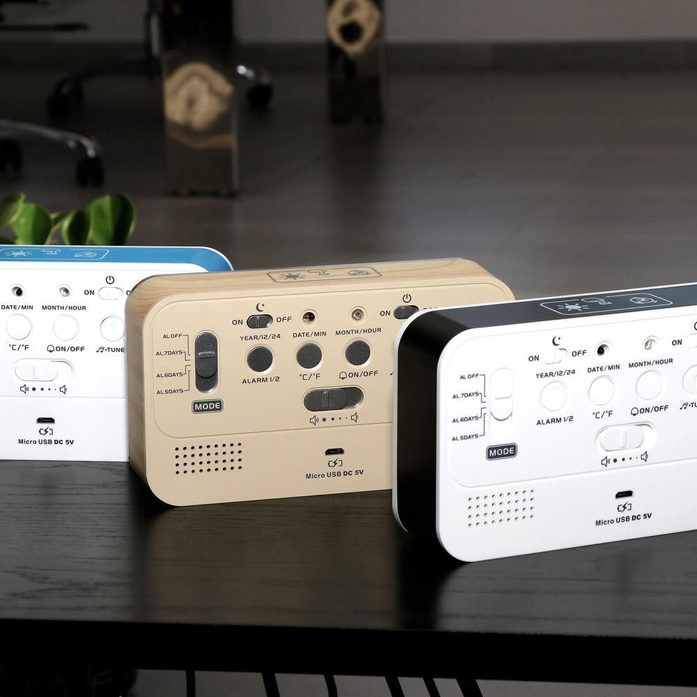 MPM CYFROWY BUDZIK LED, data, termometr, drzemka. 4003.30